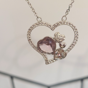 Silver heart‎ necklace